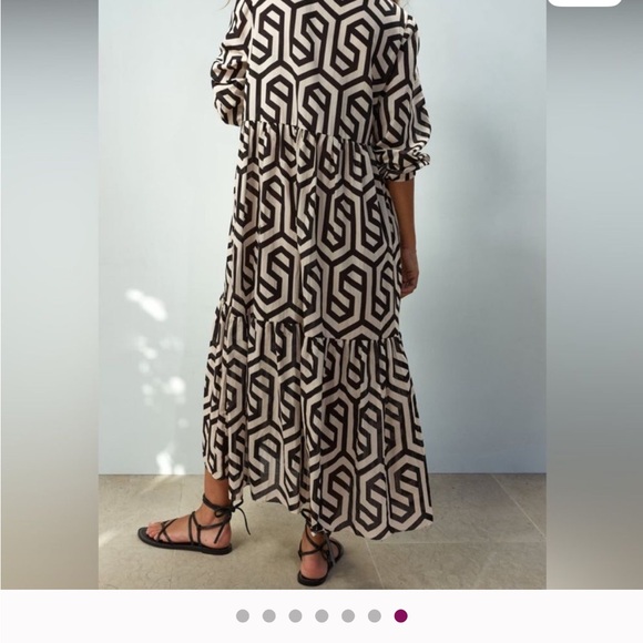 Zara Geometric Print Cotton Dress - Picture 6 of 10